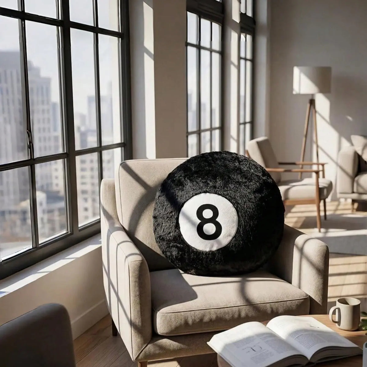 Leopard Print 8-Ball Throw Pillow, Trendy Round Y2K Cushion for Bed and Couch, Cozy Room Decor Accent Pillow, Holiday Gift for Friends and Family