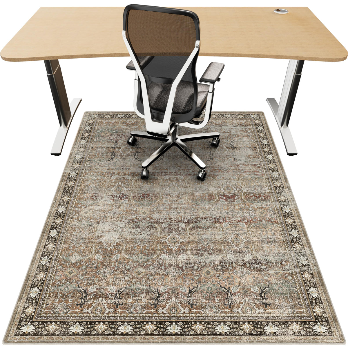 Office Chair Mat for Hardwood Floor, 36"x48" Desk Chair Mat for Home Office, Non-Slip Under Desk Mat for Rolling Chair,Washable Chair Rugs for Gaming Chairs-Black