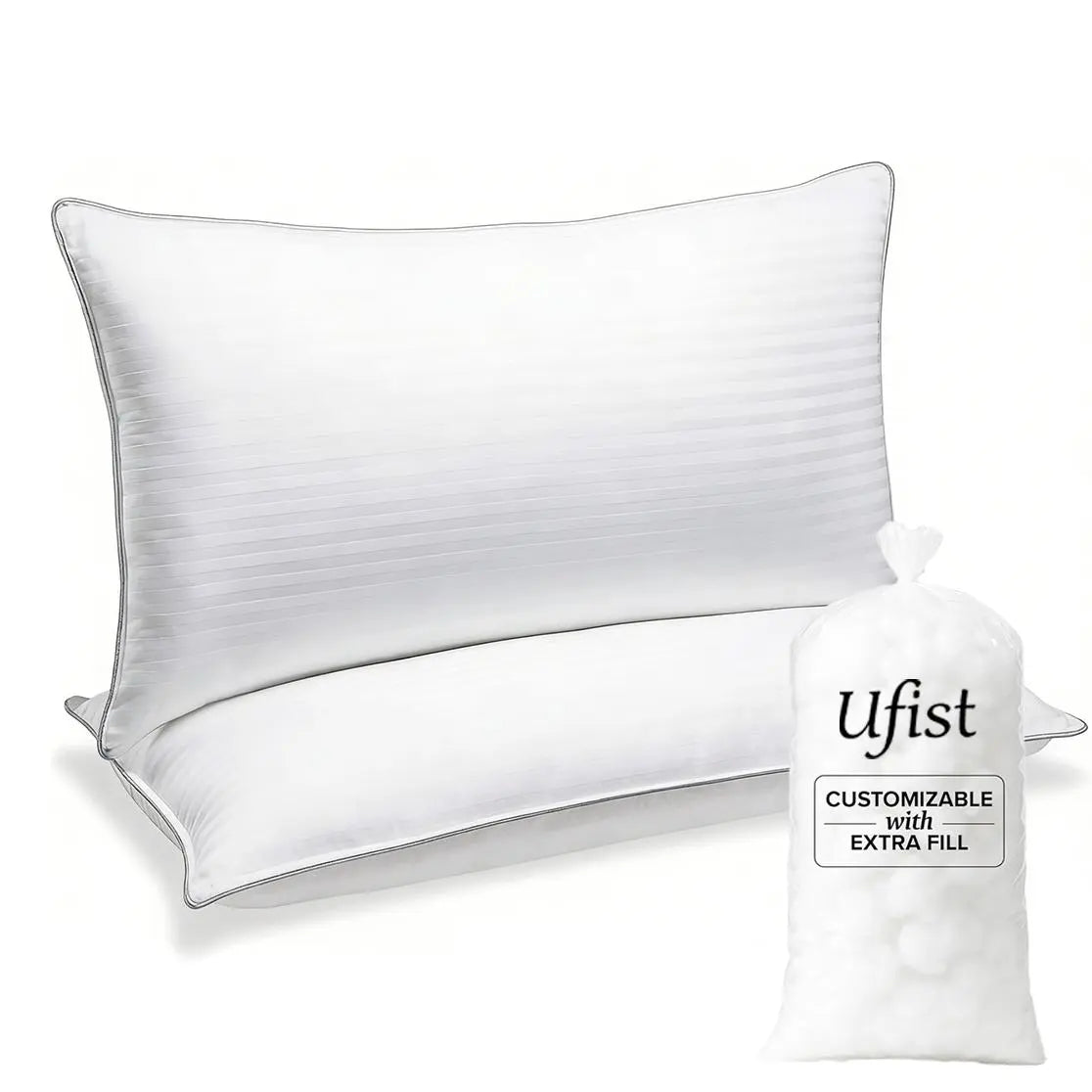 【Summer Deals】UFIST Hotel Collection 2 Pack Pillow – Soft & Breathable Bed Pillow, High-Loft Resilient Core, All-Season Comfort for Back/Side Sleepers, Home, Travel, and Office