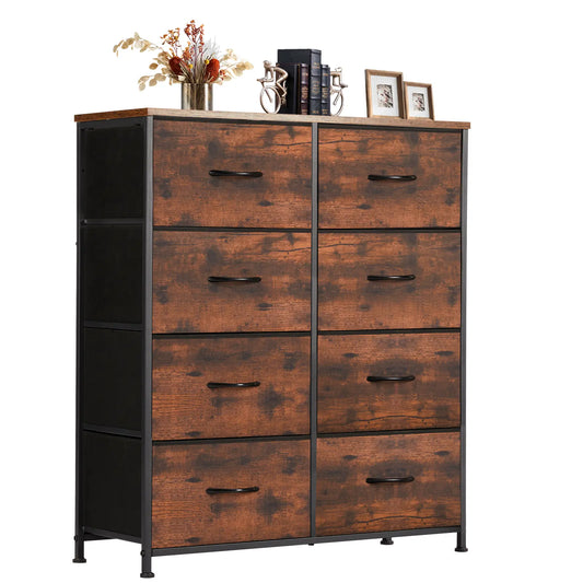 8-Drawer Fabric Organizer Storage Chest - Modern Home Decor Bedroom Dresser, Multi-Use Indoor Cupboard & Cabinet for Living Room, Apartment Accessories, Chest Of Drawers, Drawer Dressers, Storage Organization, Living Room Furniture