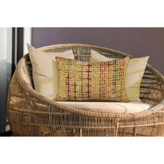 Lush Decor MARINA Crosshatch Power Loomed Poly Blend Indoor-Outdoor Pillow - Texture-Rich Throw Pillow, Outdoor Cushions for Chairs, All-Season Use, Sienna, Contemporary Home Decor, Couch Support