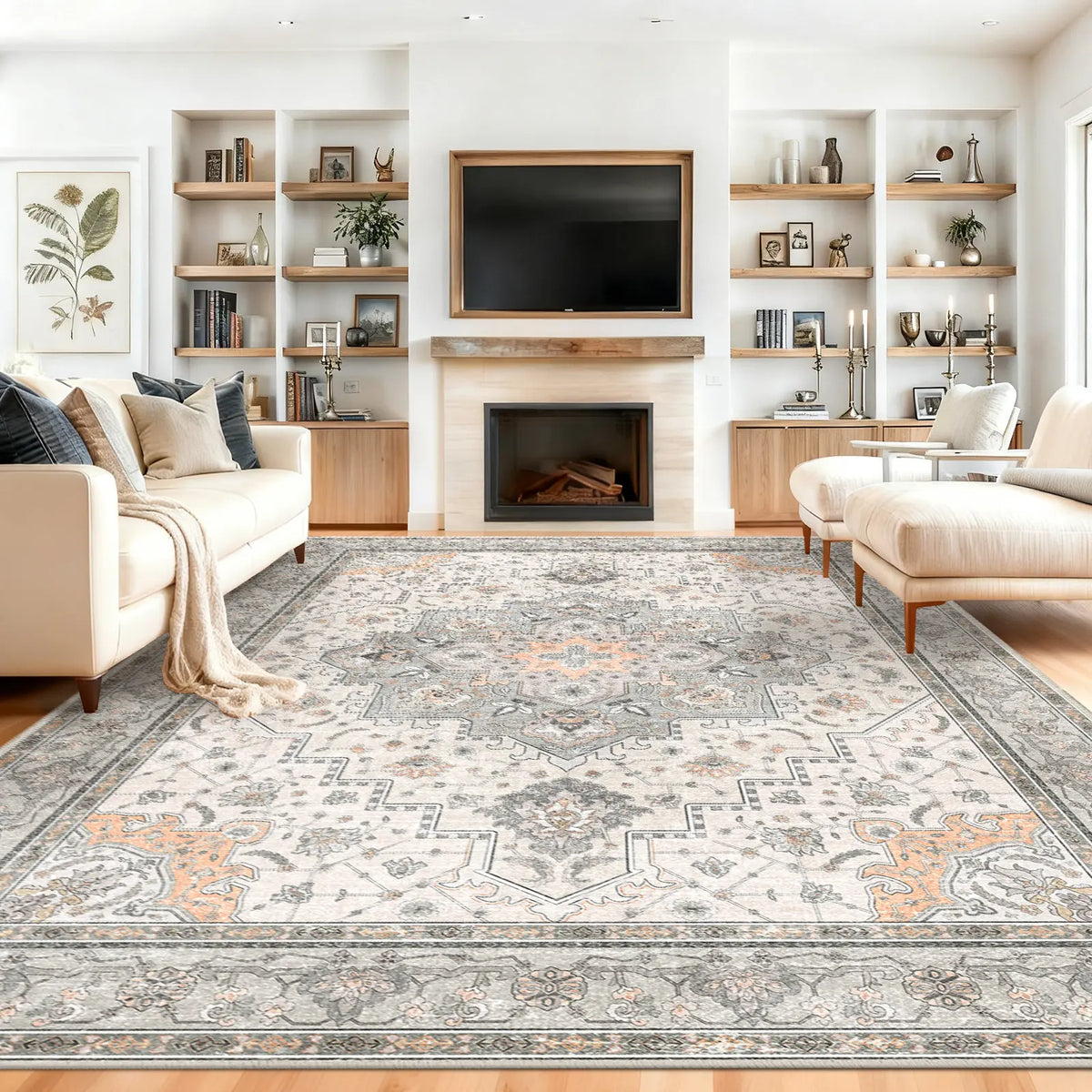 【Summer Sale Deals】REZUTAN Large Polyester Fiber Crochet Weave Area Rug - Bohemian Style, Non-Slip Rubber Backing, Machine Washable Low Pile, for High Traffic Spaces, Indoor Use, Ideal for Bedroom Decor, Living Room Decor, Area Rug Cleaning, House Decor,,