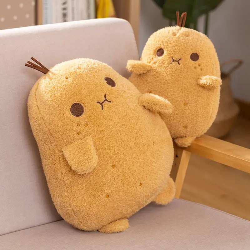 Kawaii Food Theme Decorative Potato Throw Pillow, Soft Plush Stuffed Cushion with Stitched Edges for Indoor Living Room Sofa Decor, Indoor Decor