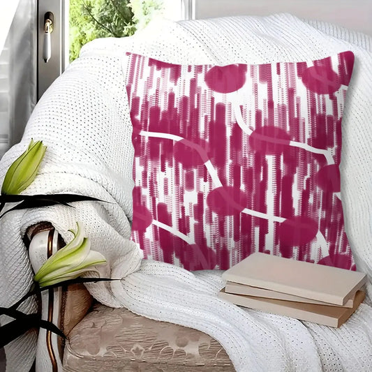 45x45cm 1Pc, Abstract Magenta Pattern Throw Pillow, Soft Fluffy Durable Decorative Cushion, Perfect for Sofa, Couch, Bed, Bedroom and Living Room Home Decoration, Great Small Holiday Gift for Family and Friends