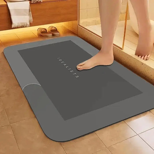 Premium Quick-Dry Bathroom Mat - Ultra-Absorbent Thin Diatomite Bath Mat-Rubber Backing Non-Slip, Machine Washable, and Mildew-Resistant Rug for Shower, Kitchen, Laundry Room,and More with Geometric Design and Easy CleaningIdeal Gift for Father's Day gift