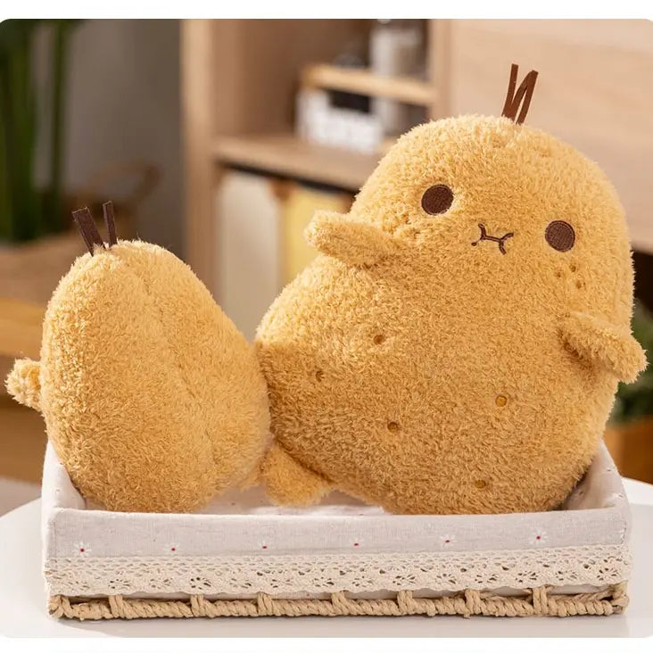 Kawaii Food Theme Decorative Potato Throw Pillow, Soft Plush Stuffed Cushion with Stitched Edges for Indoor Living Room Sofa Decor, Indoor Decor
