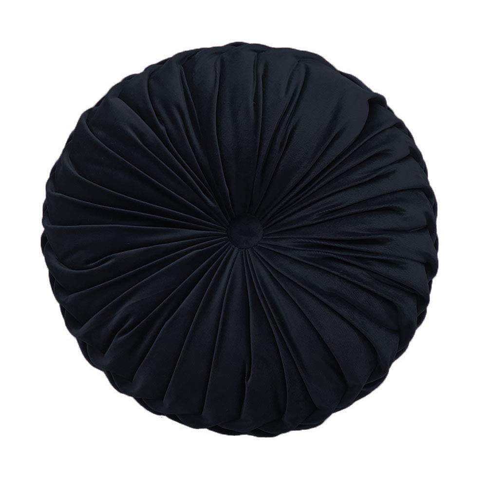 Teieas Round Throw Pillow Velvet Home Decoration Pleated Round Pillow Blush