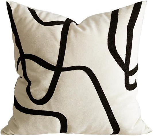 DOKOT Modern Abstract Decorative Throw Pillow Cover 18x18 inch Square Cushion Case for Home Couch Sofa
