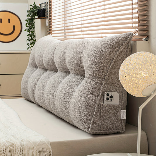 Triangular Headboard Pillow Daybed Wedge Pillow with Side Pockets, Bed Rest Reading Pillow with Removable And Washable Cover, Bed Gap Filler, Bolster Backrest Support Cushion for Twin/Queen/King Beds (Multiple Colors)