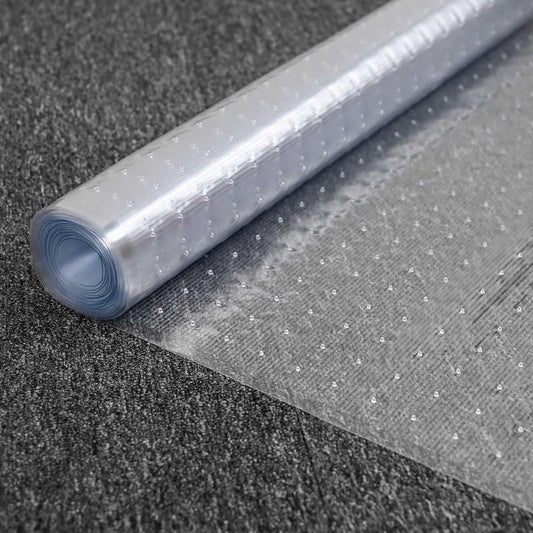 Clear Plastic Floor Runner with Grippers 27" x 12' Hallway Carpet Protector Mat Runner Waterproof Vinyl Floor Mat for Carpeted Floors, High Traffic Areas
