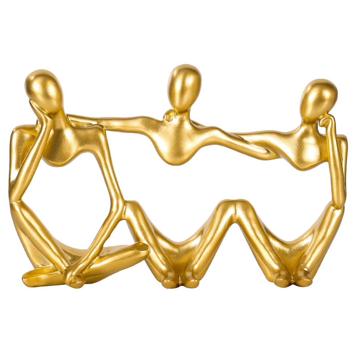 BMLCGJ Thinker Statue Gold Decor Abstract Art Sculpture, Golden Resin Collectible Figurines for Home Living Room Office Shelf Decoration,Great Gifts Ideas (Blue)