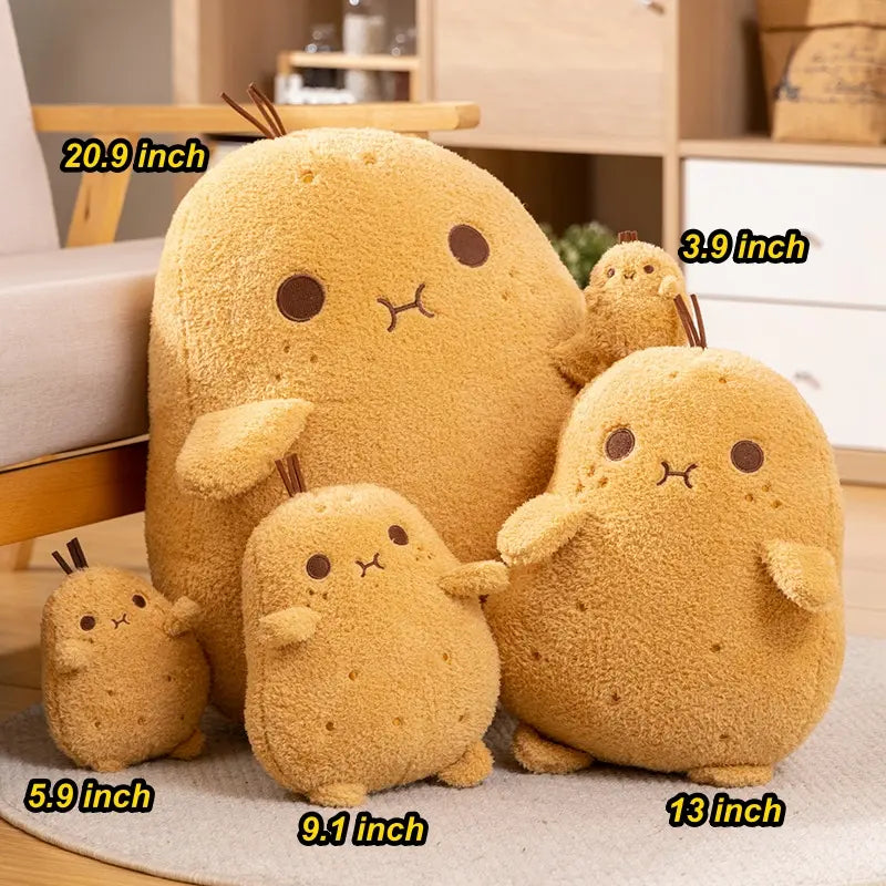 Kawaii Food Theme Decorative Potato Throw Pillow, Soft Plush Stuffed Cushion with Stitched Edges for Indoor Living Room Sofa Decor, Indoor Decor