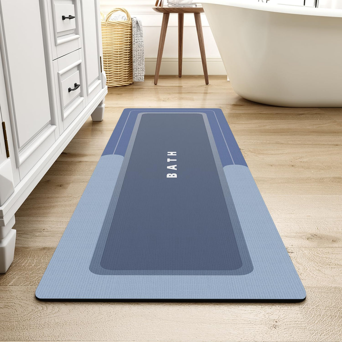 MontVoo-Bath Mat-Bathroom Mat Rug Non Slip Super Absorbent Stain Resistant Quick Dry Thin Bath Rug-Bath Mats for Bathroom Floor Bathtub Vanity-Bathmat Bath Rug Easy Care-17"x27" Grey