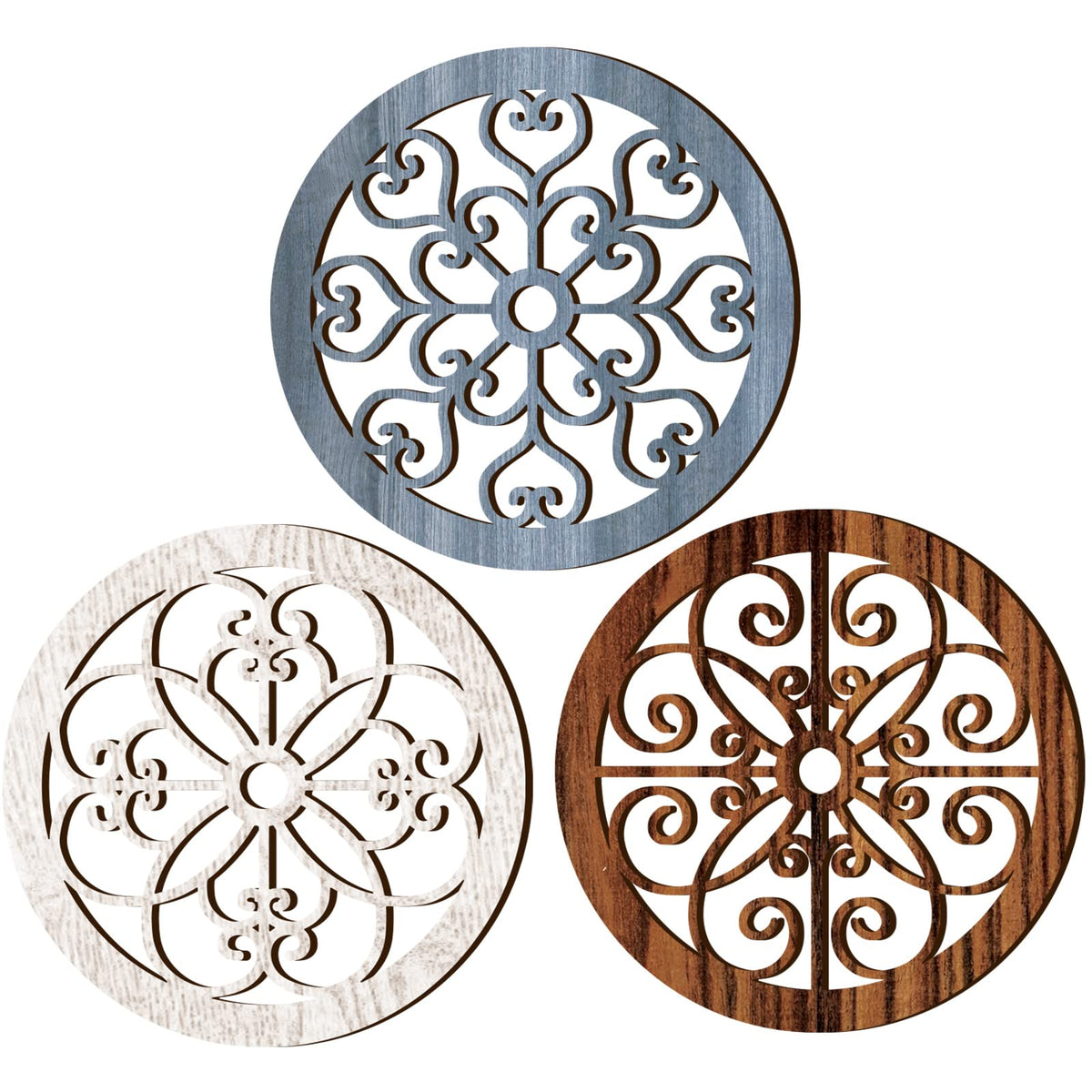 Blulu 3 Pcs Thicken Rustic Wall Decor, Wood Hanging Decor, Popular Style