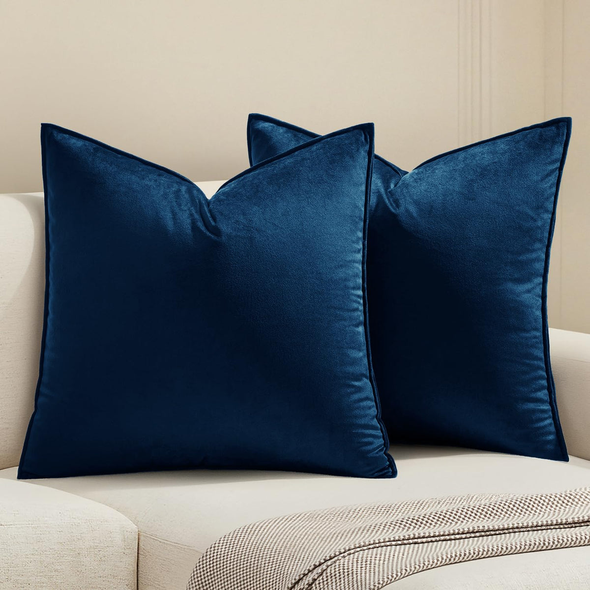 MIULEE Decorative Dark Coffee Velvet Throw Pillow Covers for Couch 20x20 in