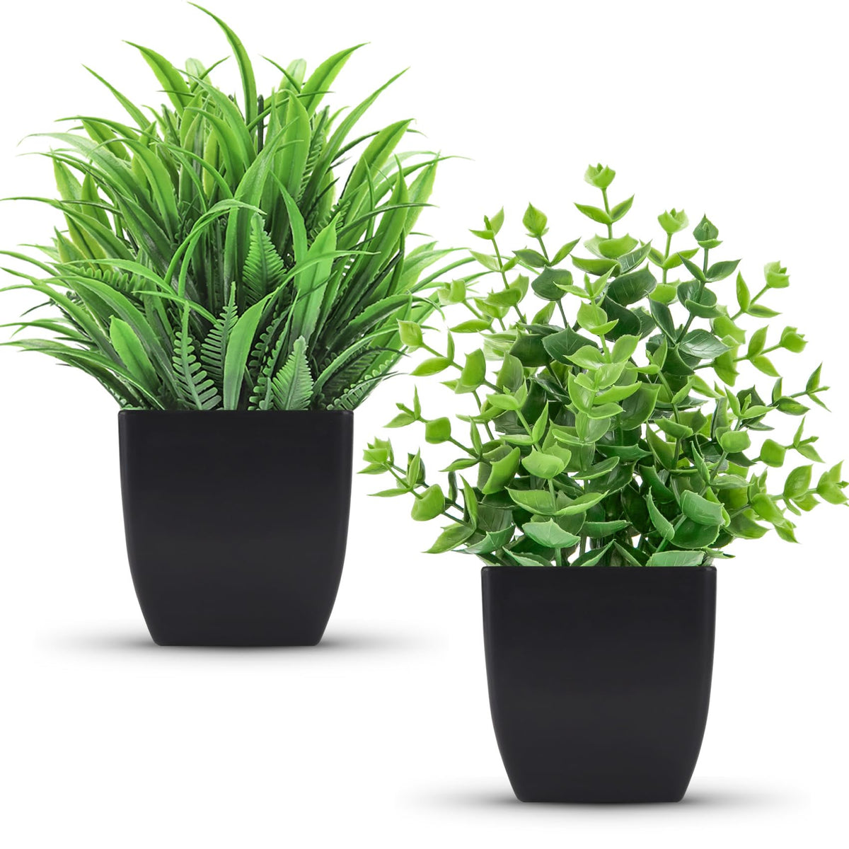 Der Rose 2 Pcs Fake Plants Small Artificial Plants for Black Bathroom Decor
