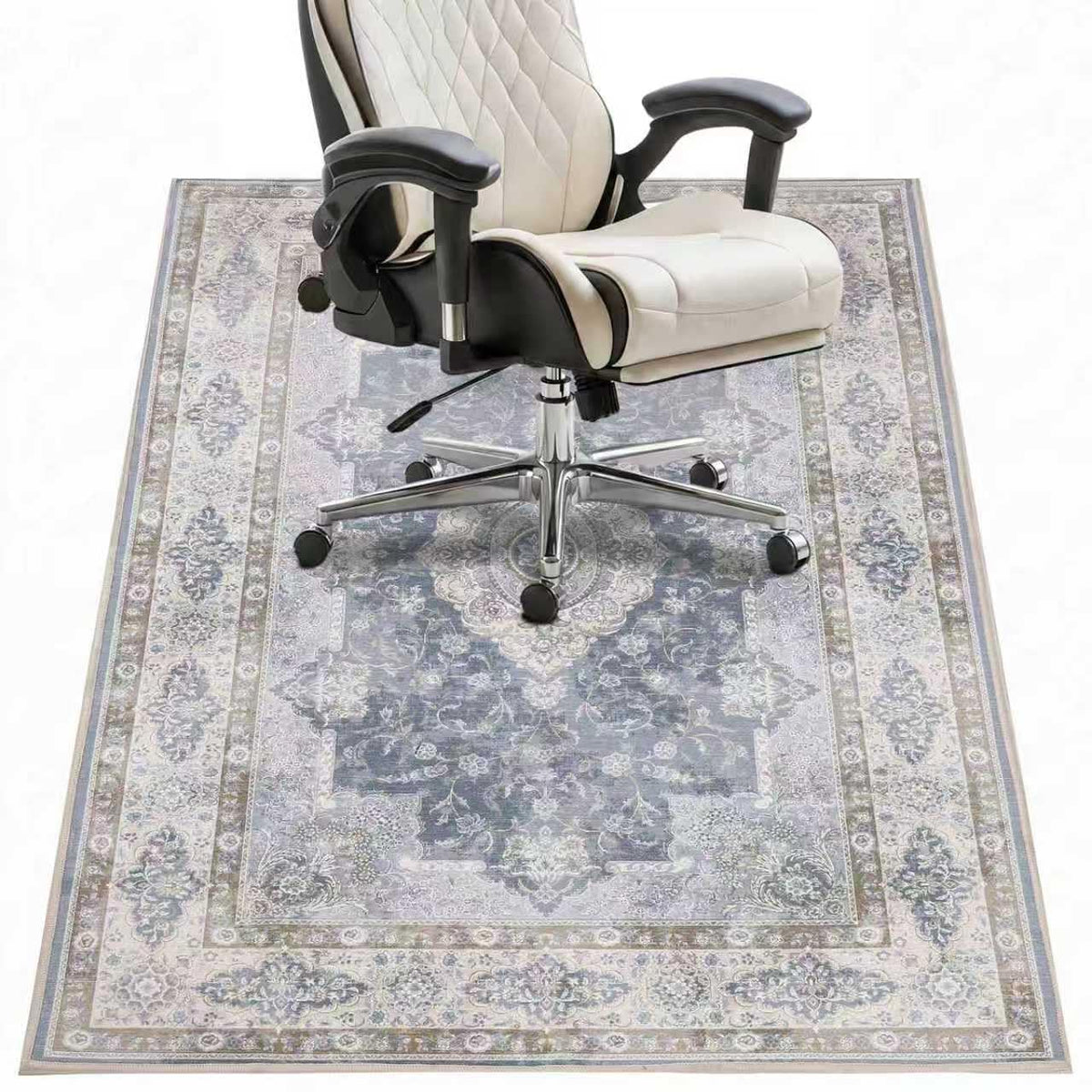 Office Chair Mat - for Hardwood Floors, Large Non-Slip Easy-Clean Floor Protection Blanket (Grey, “48 x 36in”).