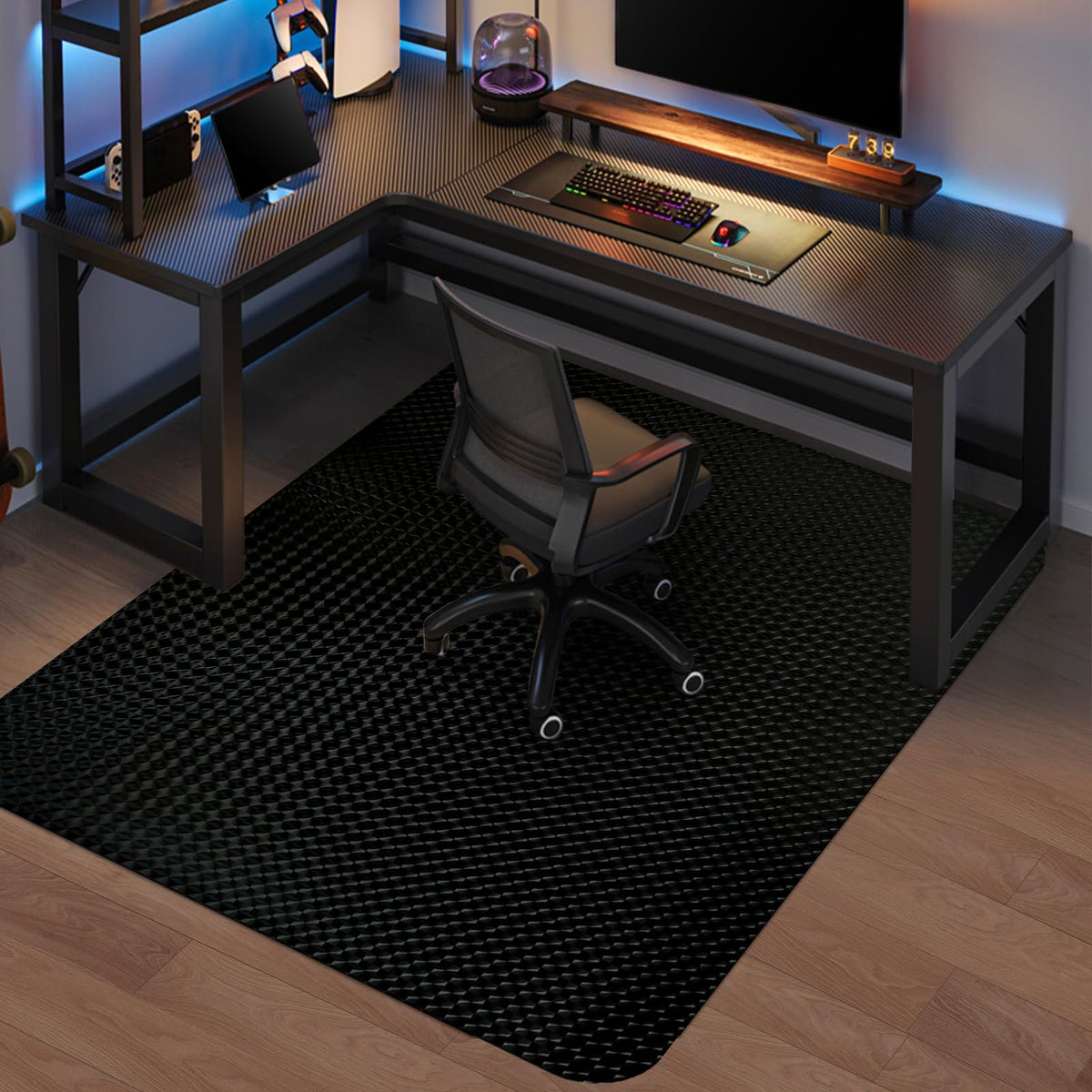 Vicwe Gaming Chair Mat for Hardwood Floor, 55"×36" Chair Mat, Easy Glide