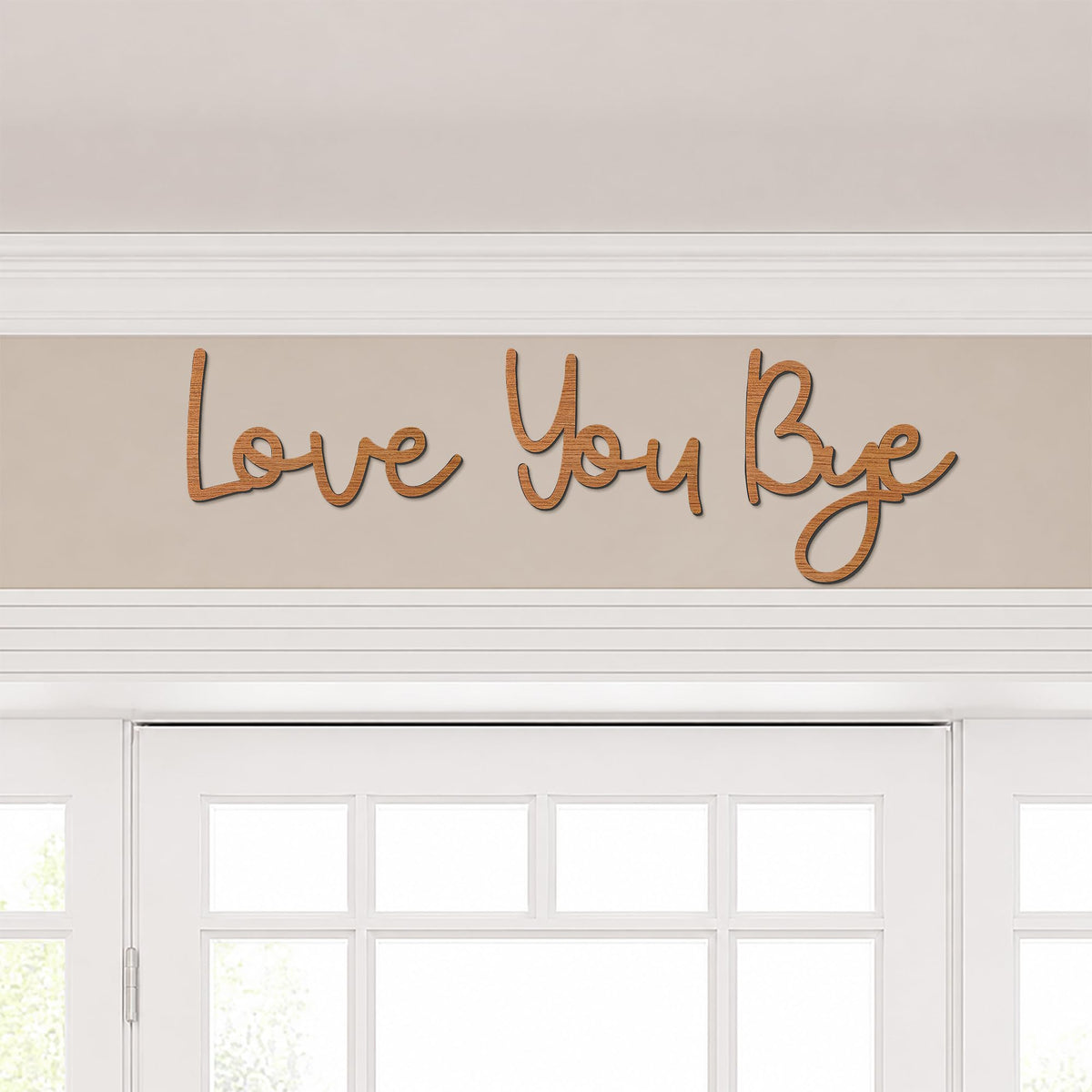 Dripykiaa Love You Bye Wooden Wall Sign, Hallway Boho Wall Decor