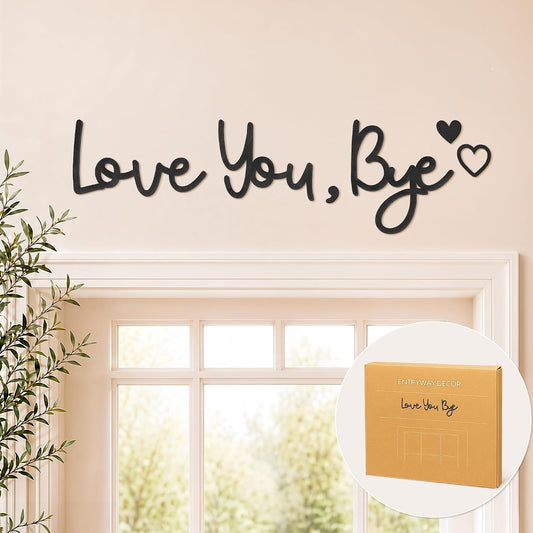 Dripykiaa Love You Bye Wooden Wall Sign, Hallway Boho Wall Decor