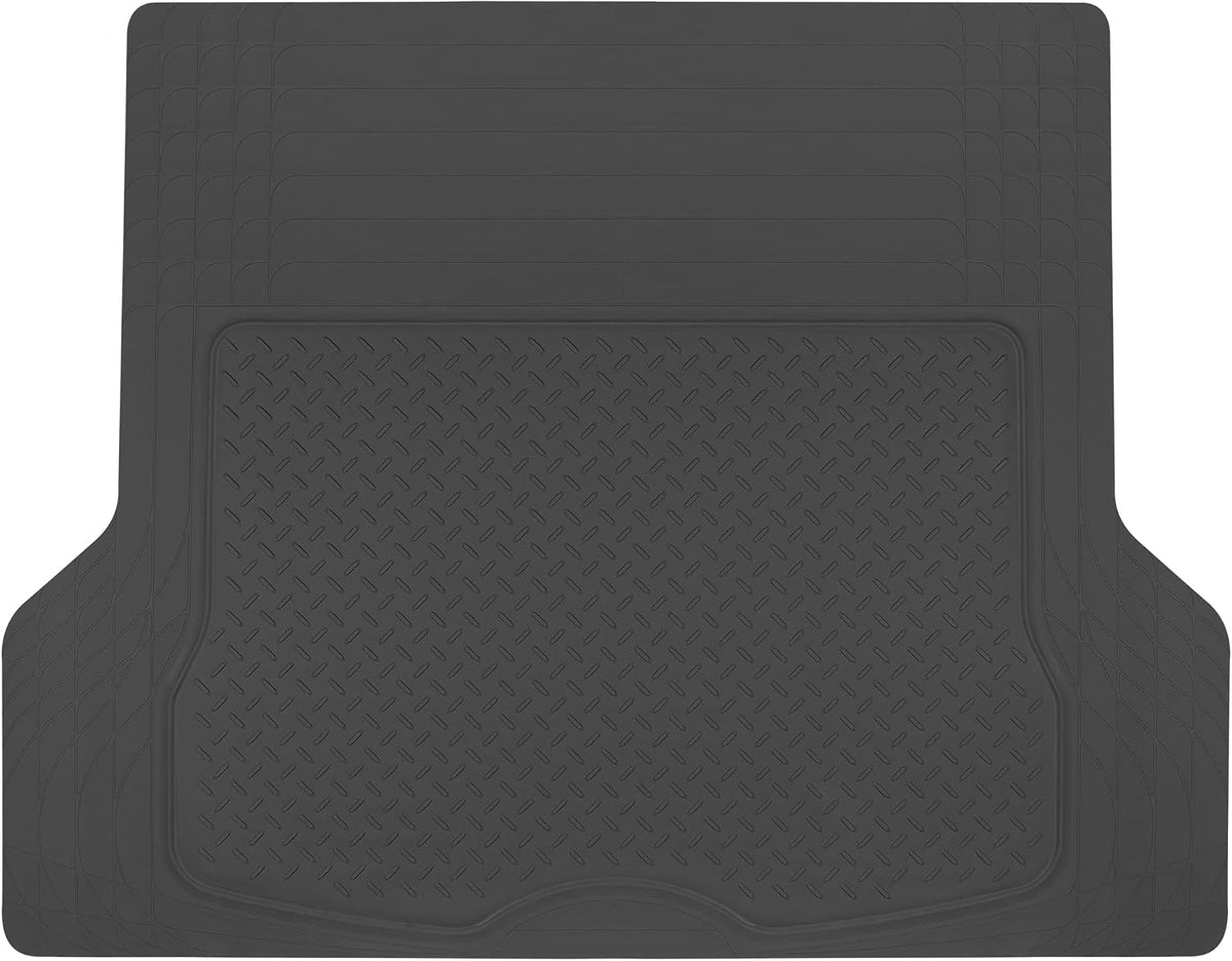 Heavy Duty Cargo Liner Floor Mat-All Weather Trunk Protection, Trimmable to Fit & Durable HD Rubber Protection for Car SUV Sedan Auto