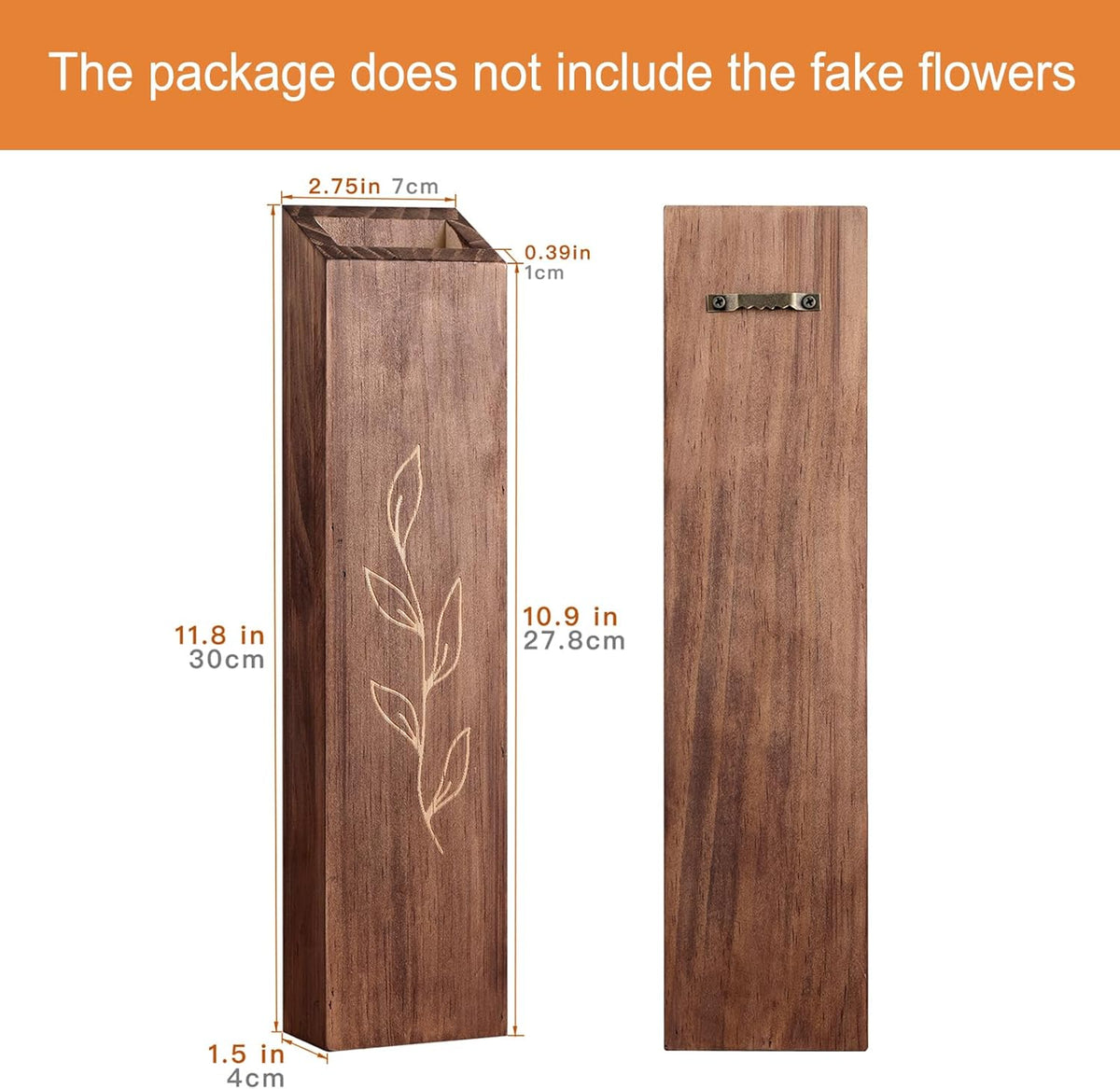 Wooden Wall Vase Planter Set of 4