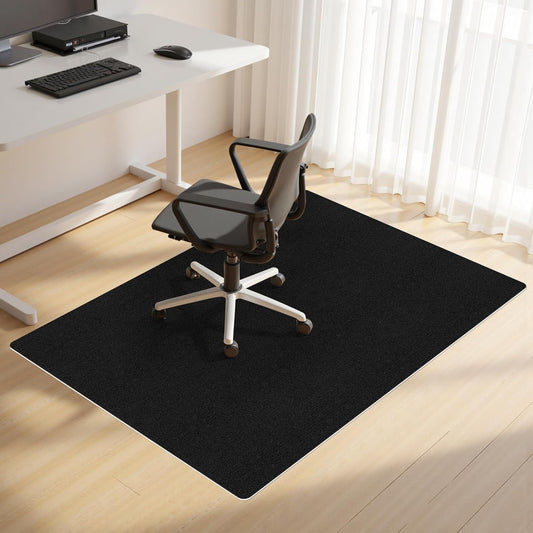 Office Chair Mat for Hardwood Floor 36x48 Inch, Non-Slip Rolling Chair Mat, Flat Lay Floor Protector for Wood Tile Laminate, Anti-Slip Sound Absorbing(Black)