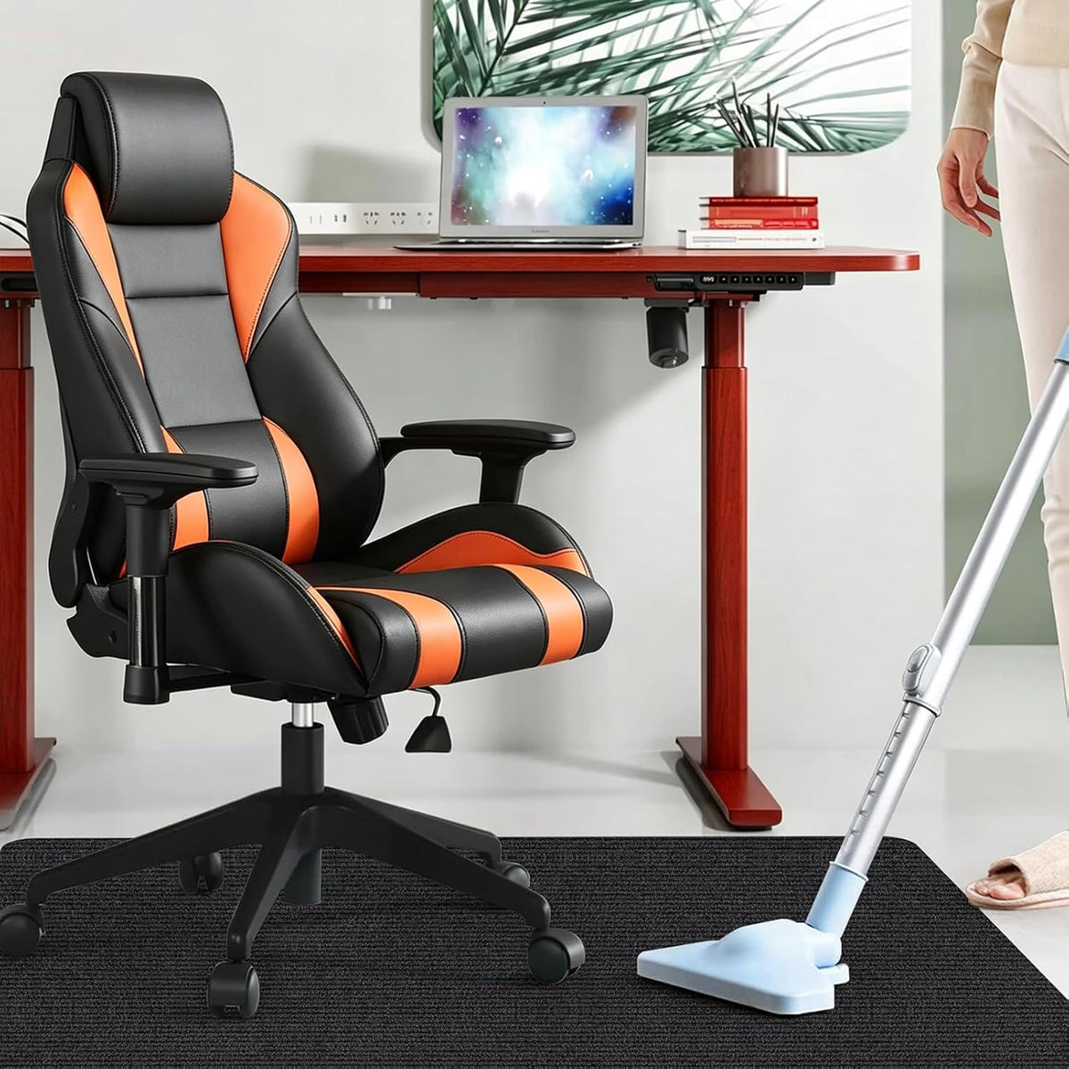 Upgraded Chair Mat for Hardwood & Tile Floor,36"x 55" Desk Chair Mat,Anti-Slip Office Chair Mat, Computer Gaming Floor Mat for Rolling Chair, Under Desk Rug Floor Protector,Easy to Clean,Black