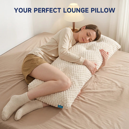Full/Queen Bed Wedge Pillow for Reading, Headboard Backrest Pillow with 2 Side Pockets, Soft Crystal Velvet Support Cushion for Bed & Sofa