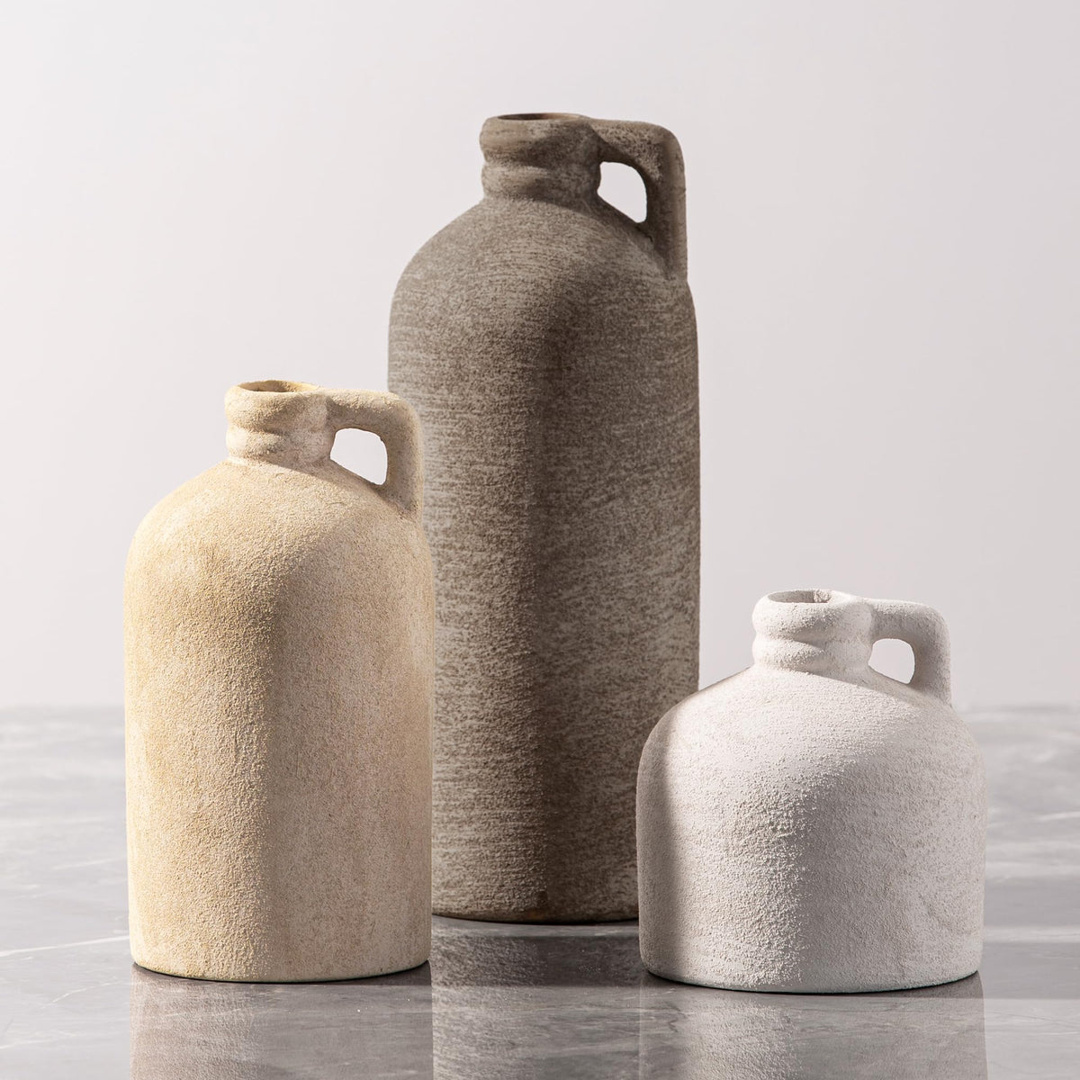 Ceramic Vase Home Table Decor - Flower Vase Set of 3 Living Room Kitchen Decorations Farmhouse Modern Rustic Vases Decorative Centerpiece for Shelf Bedroom Office Bathroom Dining Coffee Desk
