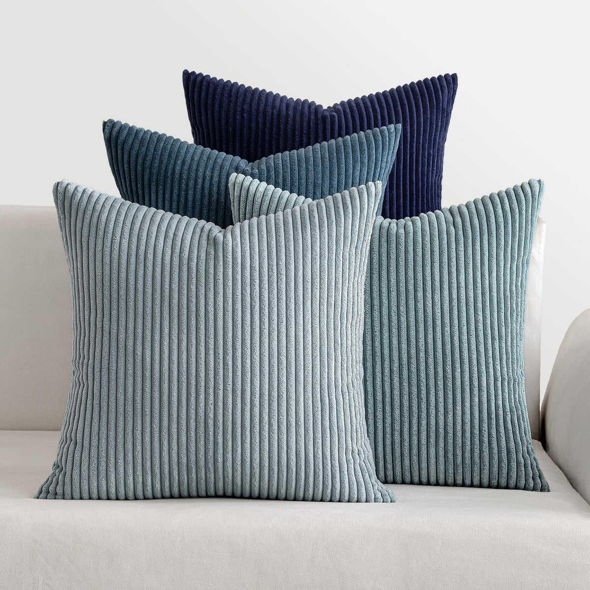 MIULEE Soft Corduroy Decorative Throw Pillow Covers Forest Green 18x18