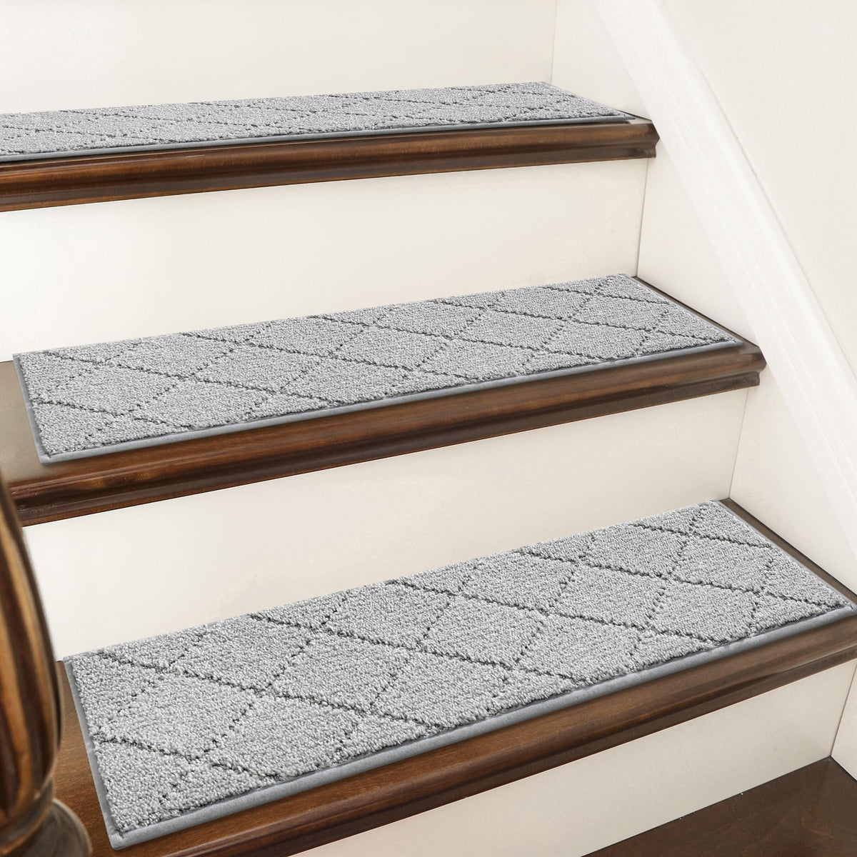 COSY HOMEER Edging Stair Treads Non-Slip Carpet Mat 28inX9in,15pc,Beige
