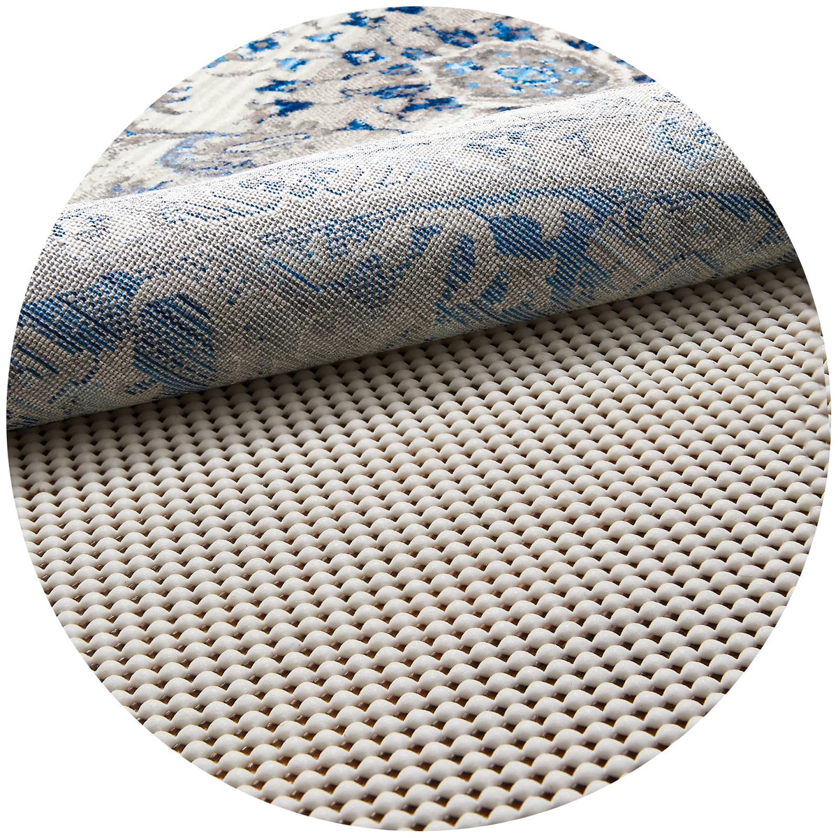 Veken Non Slip Rug Pad Gripper 8 x 10 Feet Extra Thick Pads for Any Hard Surface Floors, Keep Your Rugs Safe and in Place, Under Carpet Mat, with More Than 99 Pieces Anti-Slip Solid Square Pattern