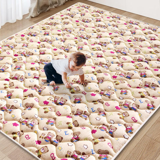Baby Play Mat - 79" X 71",Premium Thicker Foam One-Piece Machine Washable, Extra Large Anti-Slip Soft Cushioning Foam Playmats for Babies and Toddlers, Foldable Baby Crawling Mat for Playpen