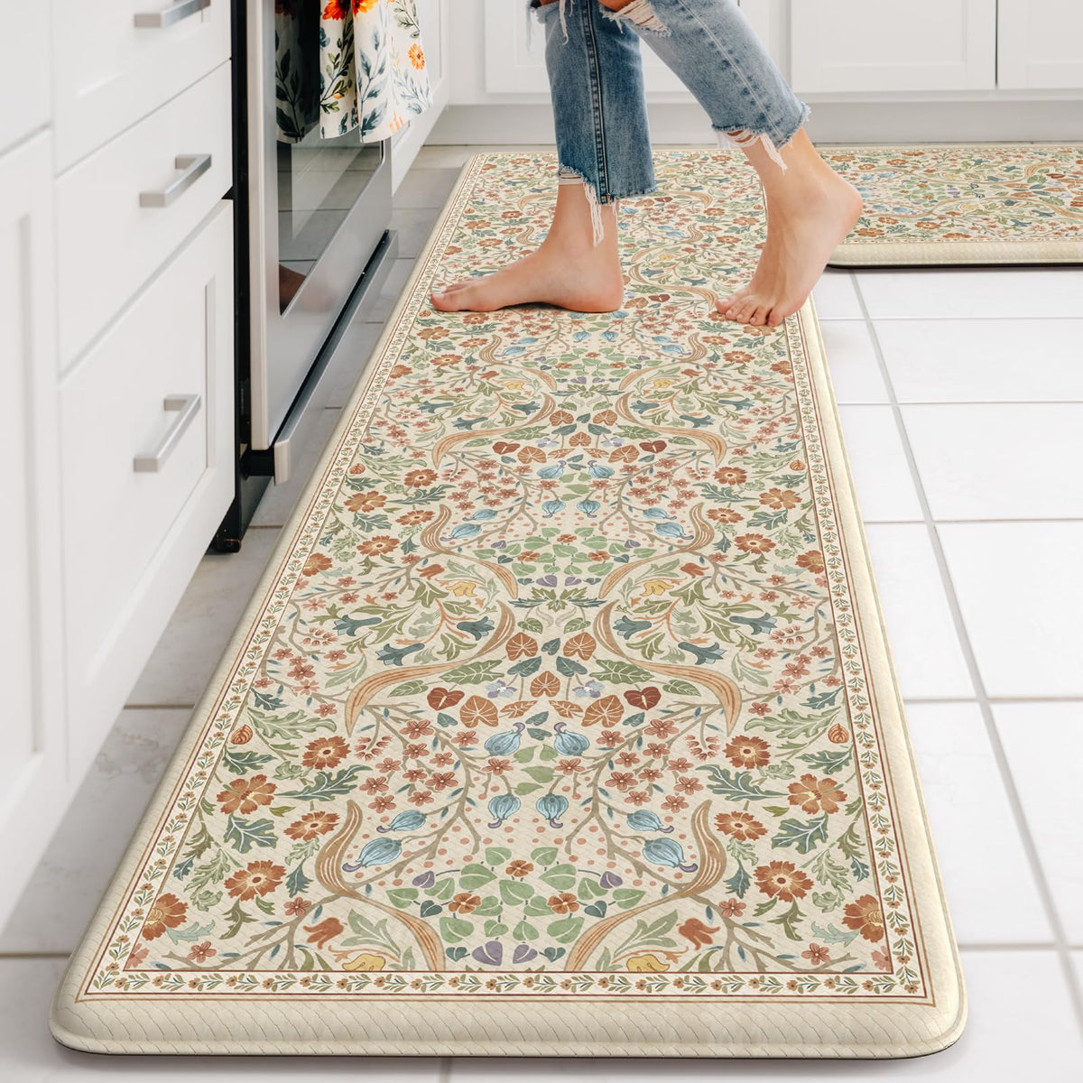 Collive Cushioned Anti Fatigue Kitchen Sink Mats, Olive Green 20"x39"