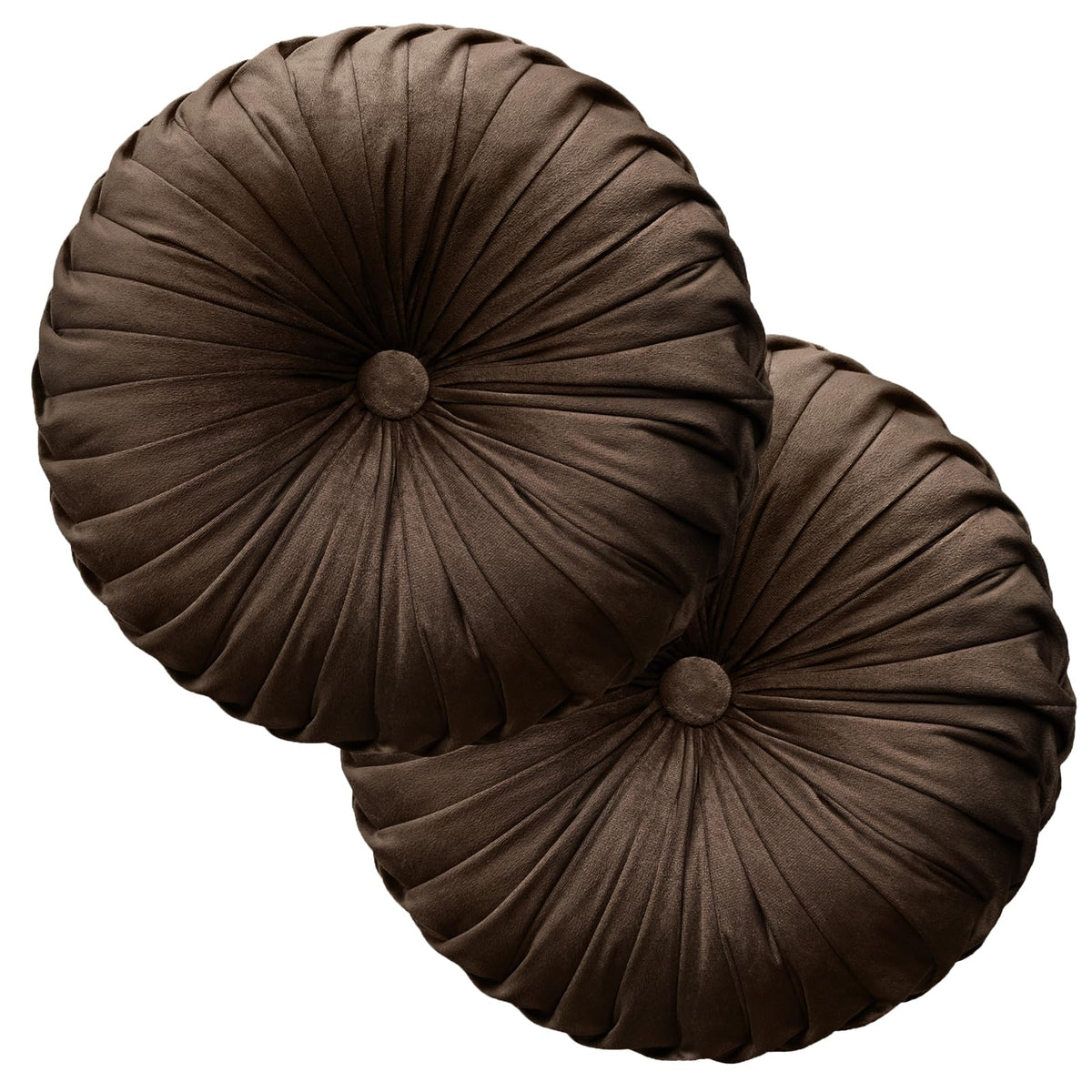 Teieas Round Throw Pillow Velvet Home Decoration Pleated Round Pillow Blush
