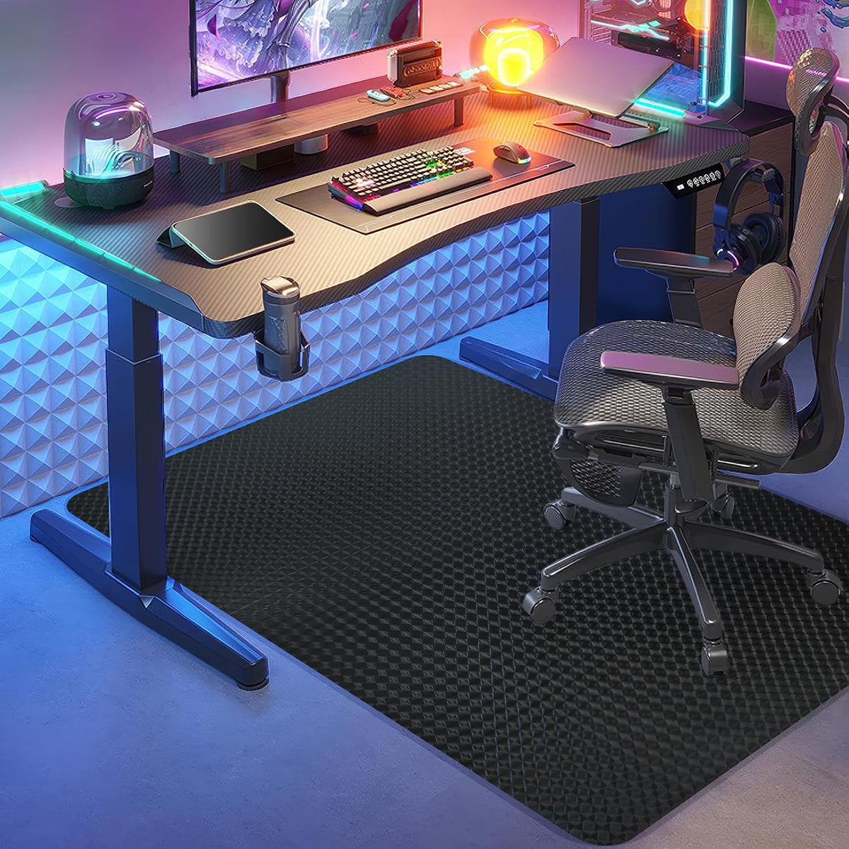 Vicwe Gaming Chair Mat for Hardwood Floor, 55"×36" Chair Mat, Easy Glide
