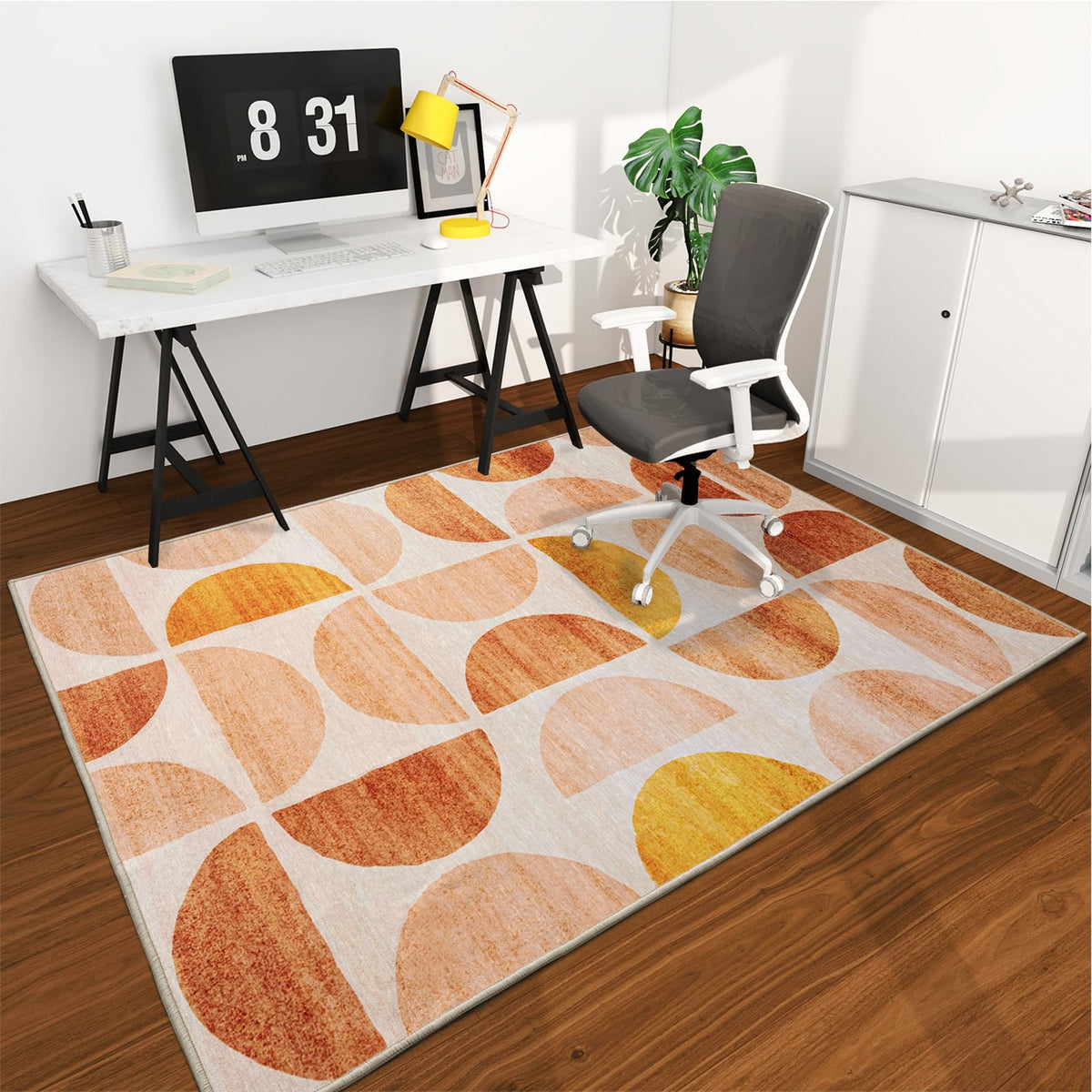 chakme Office Chair Mat for Hardwood Floor, 48"x36" Easy Glide Computer Desk Mat Protector for Rolling Chair Under Desk Rug Nonslip Backing, Machine Wash, (Floral)