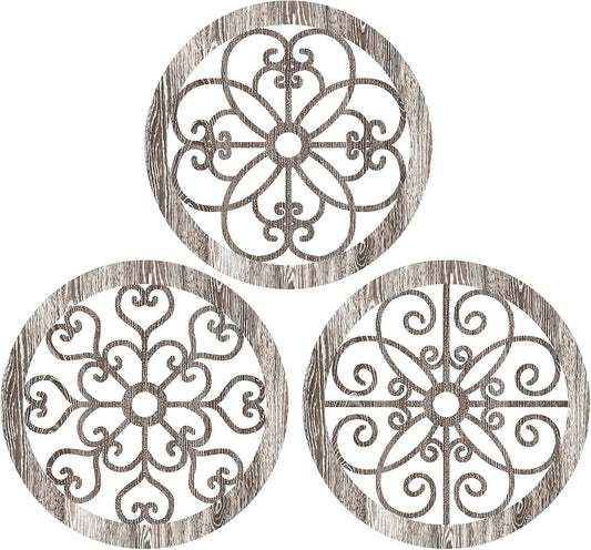 Blulu 3 Pcs Thicken Rustic Wall Decor, Wood Hanging Decor, Popular Style