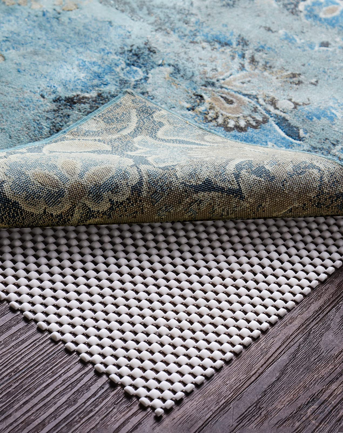 Veken Non Slip Rug Pad Gripper 8 x 10 Feet Extra Thick Pads for Any Hard Surface Floors, Keep Your Rugs Safe and in Place, Under Carpet Mat, with More Than 99 Pieces Anti-Slip Solid Square Pattern