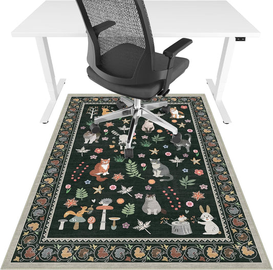 Office Chair Mat for Hardwood Floor & Tile Floor,36"x48"-Colorful Animals