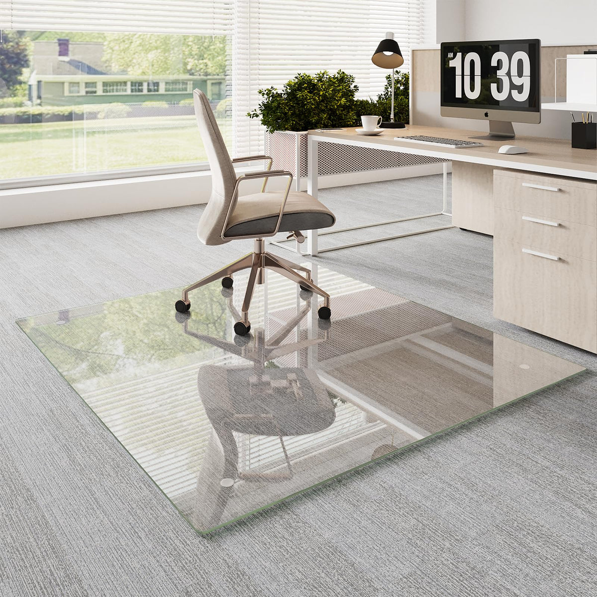 Koonmi Glass Chair Mat for Carpet, 46"x60" Thick Office Chair Mat