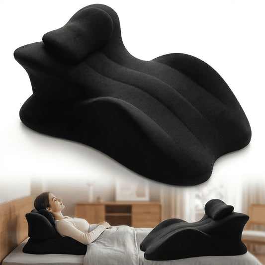 Ergonomic Bed Wedge Pillow for Chin & Back Support, Adult Ergonomic Reading Pillow for Prone, Lying And Sitting In Bed, Wedge Pillow for Headboard, Ideal for Massage And Sleeping