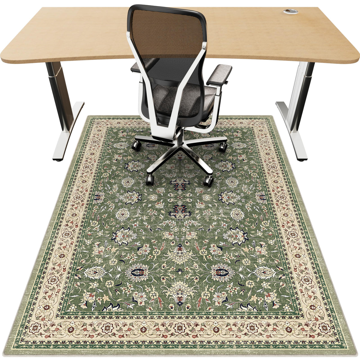 Office Chair Mat for Hardwood Floor, 36"x48" Desk Chair Mat for Home Office, Non-Slip Under Desk Mat for Rolling Chair,Washable Chair Rugs for Gaming Chairs-Black