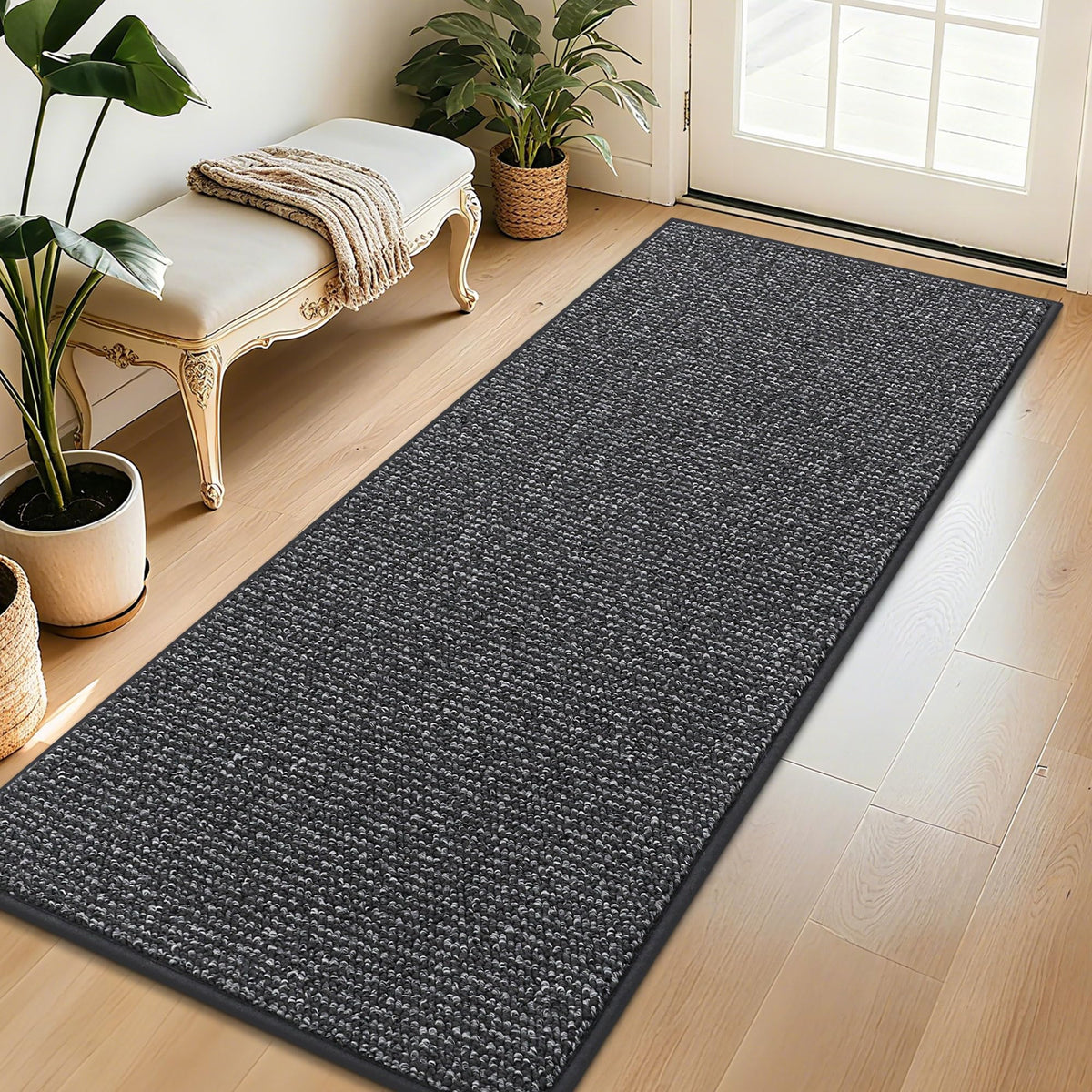 BEQHAUSE Dirt Trapper Door Mat 20" x 32", Non-Slip Washable Doormats, Beige