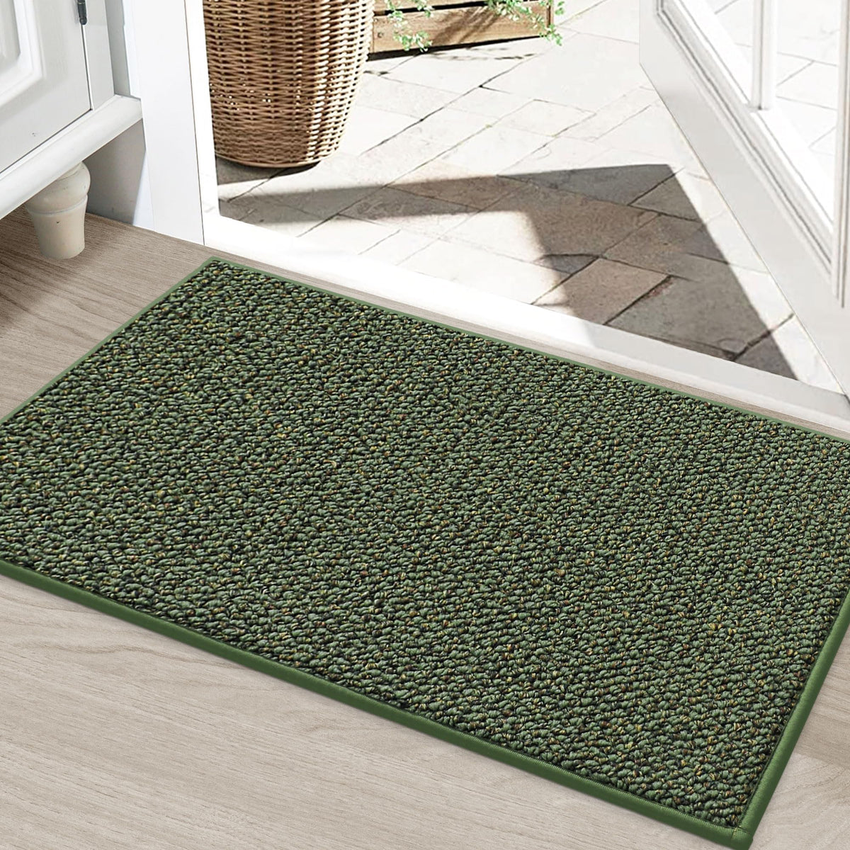 BEQHAUSE Dirt Trapper Door Mat 20" x 32", Non-Slip Washable Doormats, Beige