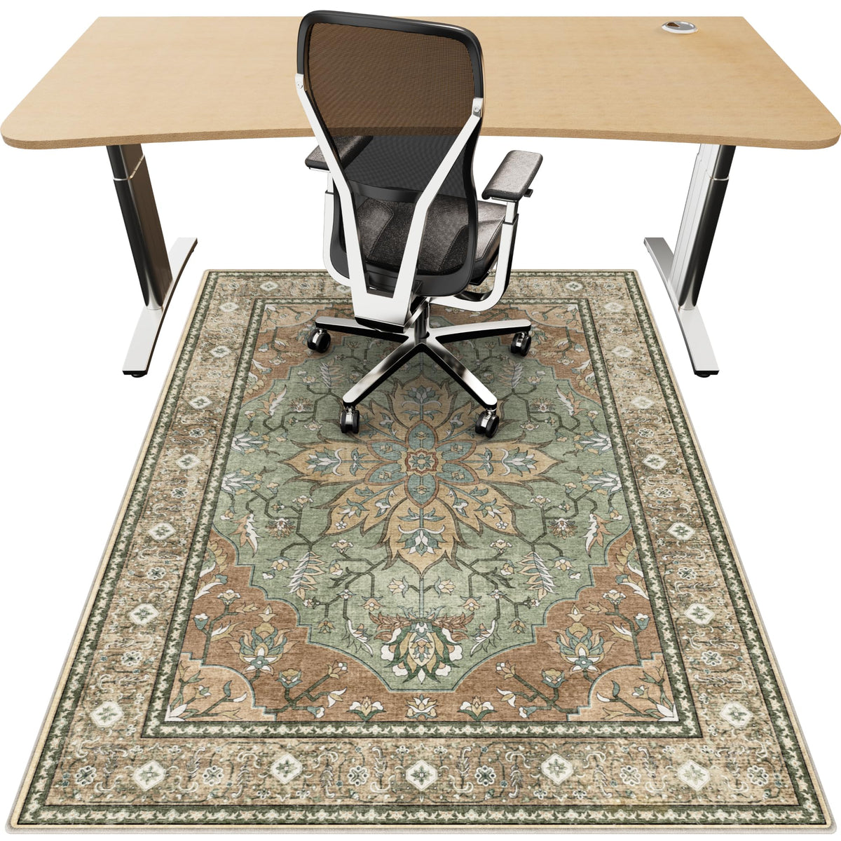 Office Chair Mat for Hardwood Floor, 36"x48" Desk Chair Mat for Home Office, Non-Slip Under Desk Mat for Rolling Chair,Washable Chair Rugs for Gaming Chairs-Black