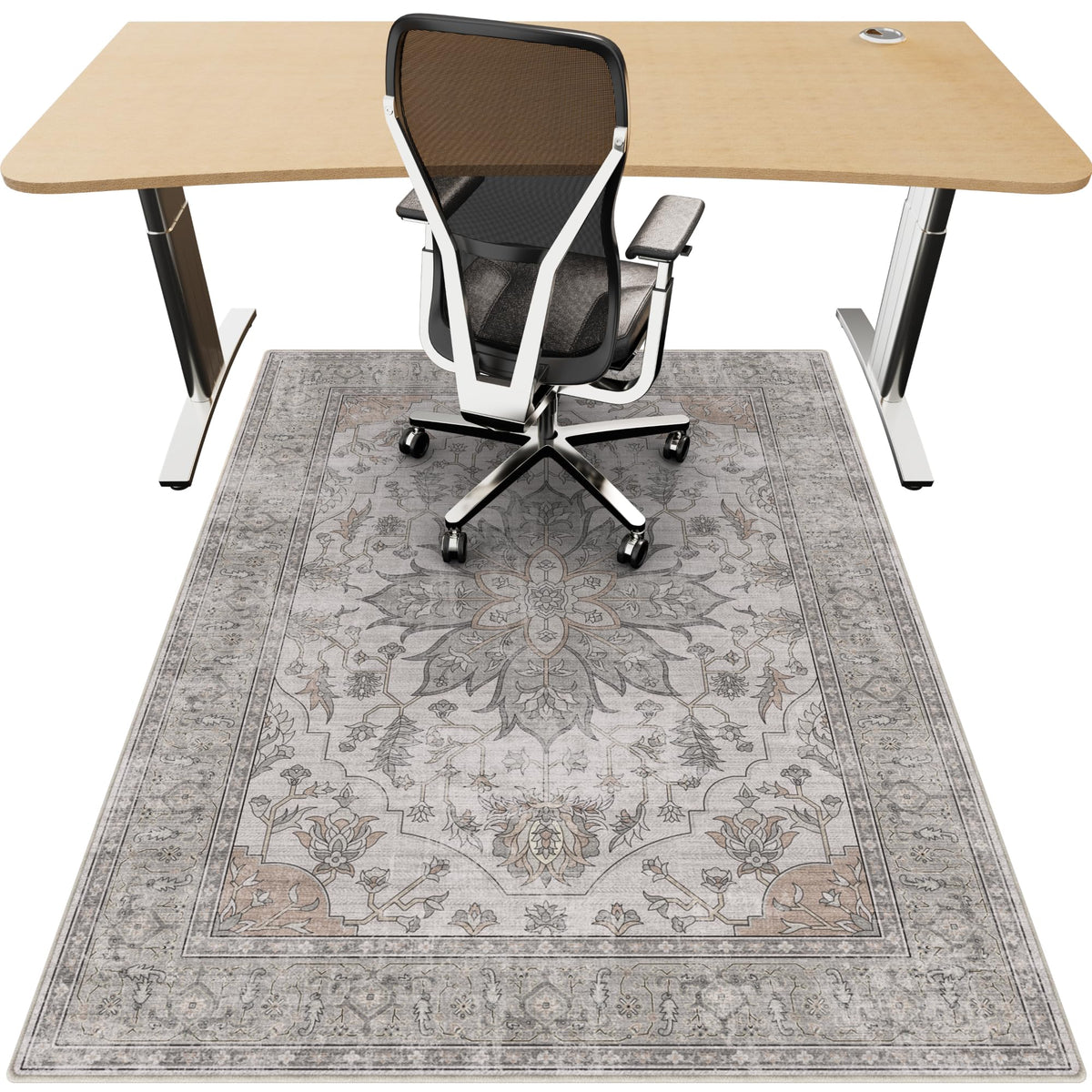 Office Chair Mat for Hardwood Floor, 36"x48" Desk Chair Mat for Home Office, Non-Slip Under Desk Mat for Rolling Chair,Washable Chair Rugs for Gaming Chairs-Black