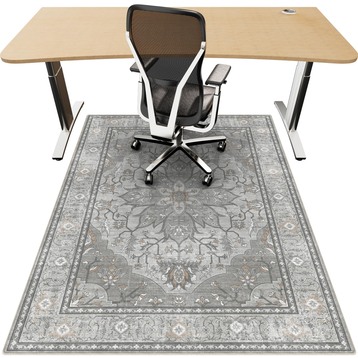 Office Chair Mat for Hardwood Floor, 36"x48" Desk Chair Mat for Home Office, Non-Slip Under Desk Mat for Rolling Chair,Washable Chair Rugs for Gaming Chairs-Black