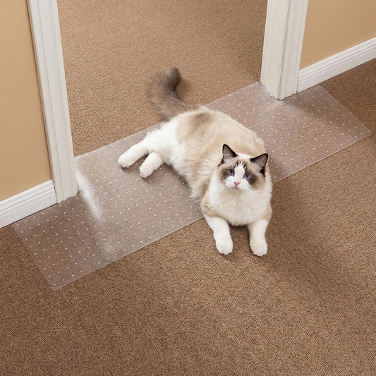 Carpet Protector, Clear PVC Doorway Mat for Cats & Dogs